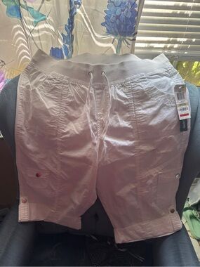 Style & Co. White Women's Cargo Capris with Drawstring Waist